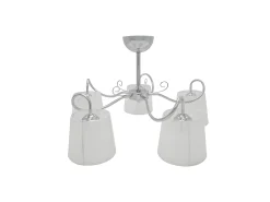 Lampara Cuzco Cromo Con Pantalla Blanca 5xe14