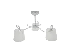 Lampara De 3 Luces Con Pantalla Blanca, Modelo Cuzco Cromo