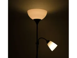 Lampara De Pie Marron De La Serie Varese Con Doble Iluminacion