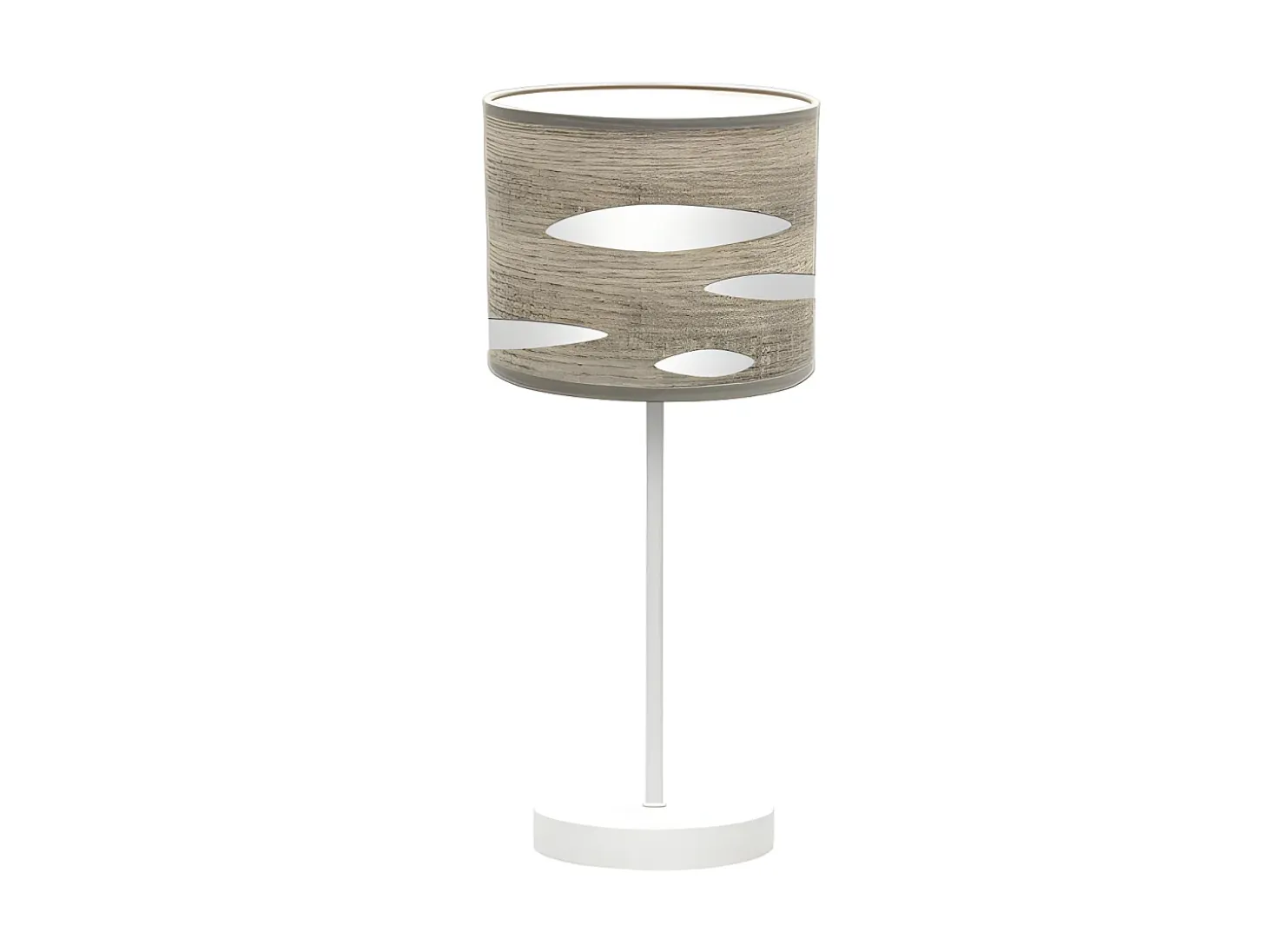 Lampara De Sobremesa Color Madera Gris Modelo Odra