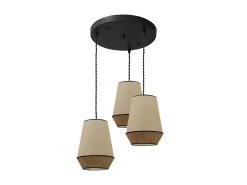 Lampara De Techo Modelo Campana 3 Luces Saco/marron Regulable
