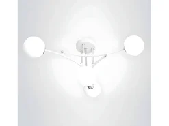 Lampara La Habana 4xg9 Blanco/cromo 59x59x25 Cm