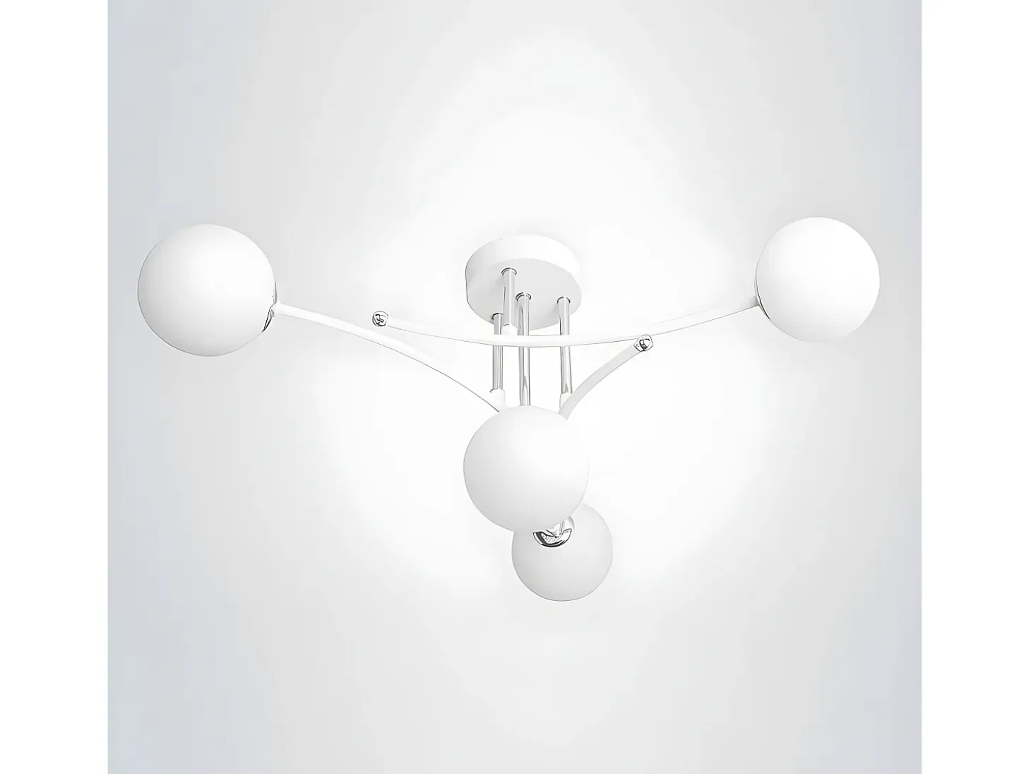 Lampara La Habana 4xg9 Blanco/cromo 59x59x25 Cm