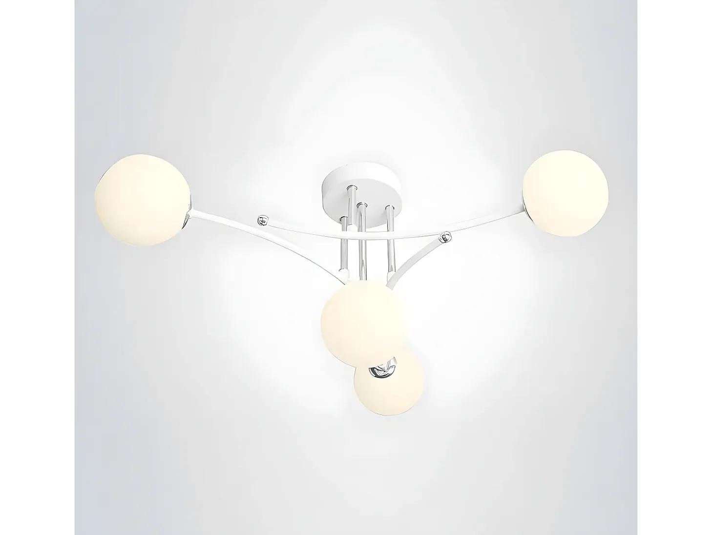 Lampara La Habana 4xg9 Blanco/cromo 59x59x25 Cm