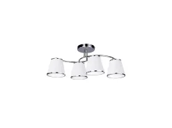 Lampara Lantanas 4xe27 Cromo Pantalla Blanca