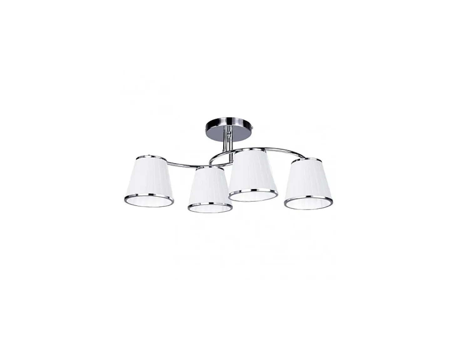 Lampara Lantanas 4xe27 Cromo Pantalla Blanca