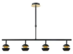 Lampara Lineal 4 Luces Beethoven Negro-oro Gu10