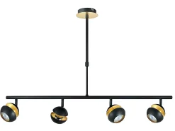Lampara Lineal 4 Luces Beethoven Negro-oro Gu10