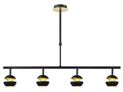 Lampara Lineal 4 Luces Beethoven Negro-oro Gu10