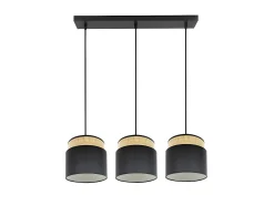 Lampara Lineal Modelo Kandy 3 Luces Natural/negro