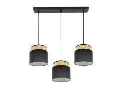 Lampara Lineal Modelo Kandy 3 Luces Natural/negro