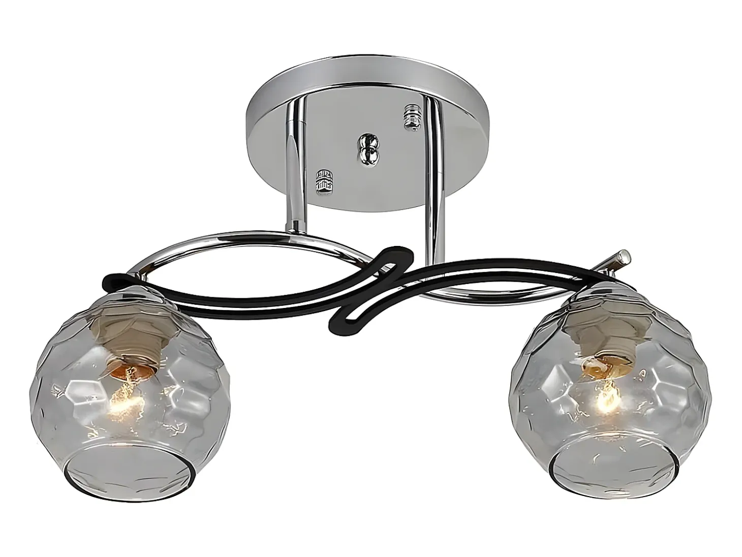 Lampara Plafon De 2 Luces Modelo Etna Cromo