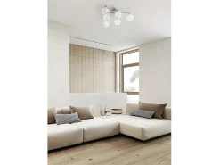 Lampara Plafon Makalu Cromo Con 6 Luces