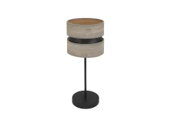 Lampara Sobremesa De 1luz Modelo Colet Negro/madera Gris