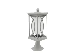 Lampara Sobremuro Para Exterior Modelo Garden Plateado De