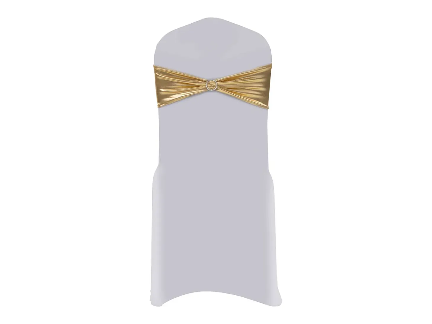 Lazo de silla elástico 25 uds con broche de diamante dorado ES783559