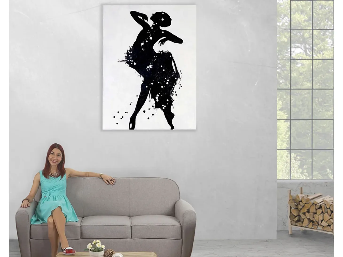 Óleo bailarina pintado a mano