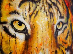 Óleo tigre pintado a mano