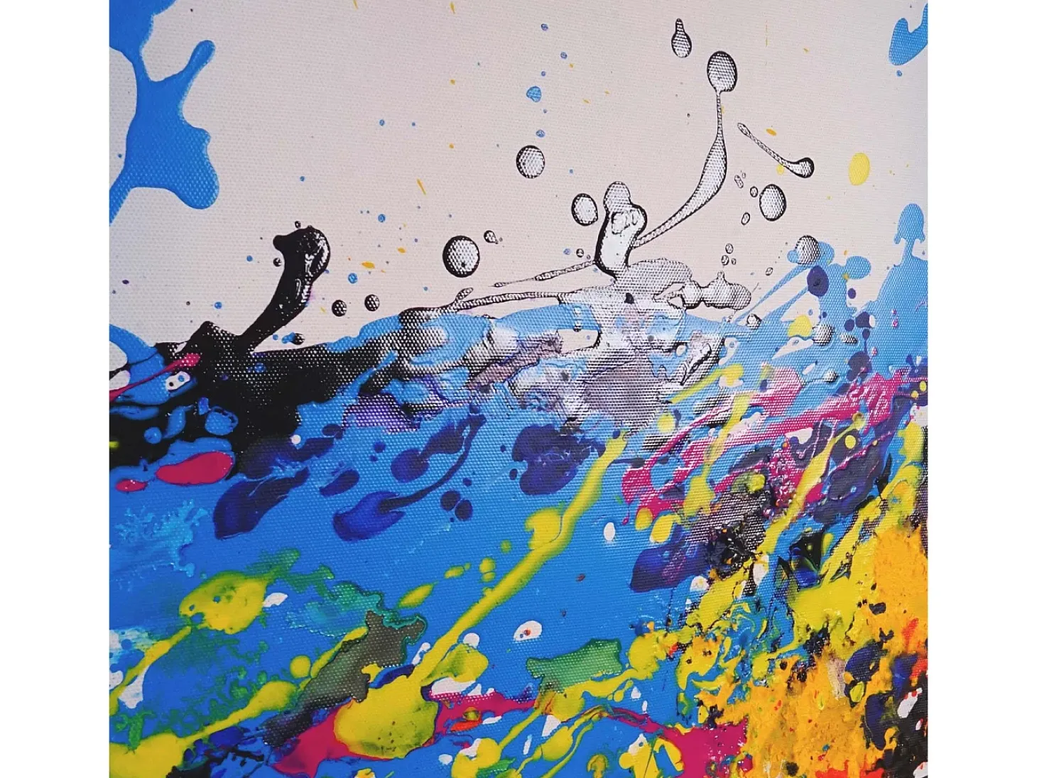 Óleo Wave pintado a mano