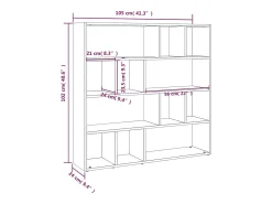 Librería/Separador de ambientes Gris Hormigón 105x24x102 cm