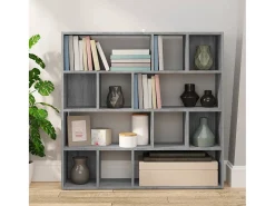 Librería/separador de ambientes Sonoma gris 105x24x102 cm