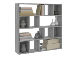 Librería/separador de ambientes Sonoma gris 105x24x102 cm
