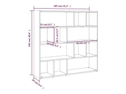 Librería/separador de ambientes Sonoma gris 105x24x102 cm