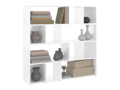 Librería/Separador de ambientes Blanco Brillo 105x24x102 cm