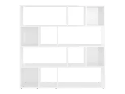 Librería/Separador de ambientes Blanco Brillo 105x24x102 cm