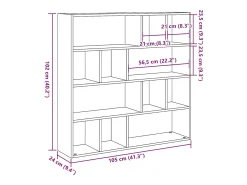 Librería/Separador de ambientes madera vieja 105x24x102 cm