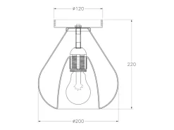 Lila - Lámpara de techo redonda d.20cm Fabas Luce - Lámpara de pared con bombilla LED E27 MAX 40W - Transparente