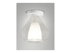 Lila - Lámpara de techo redonda d.20cm Fabas Luce - Lámpara de pared con bombilla LED E27 MAX 40W - Transparente