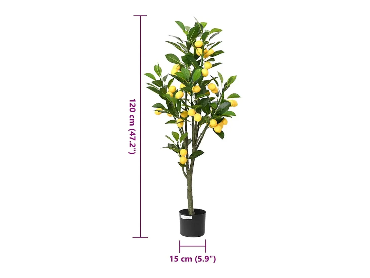 Limonero artificial 136 hojas 120 cm verde