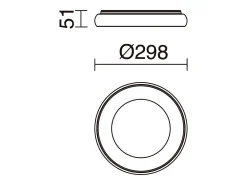 Lámapra de techo FRED estilo moderno - D. 29,8 cm - circular - LED SMD 25W - 1850 Y 3K - 120º Y 125º - IP40 - aluminio y policarbonato opal - negro