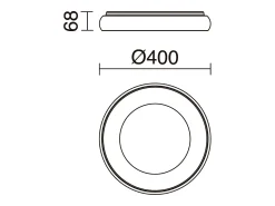 Lámapra de techo FRED estilo moderno - D. 40 cm - circular - LED SMD 35W - 2940Y 3K - 120º Y 125º - IP40 - aluminio y policarbonato opal - negro