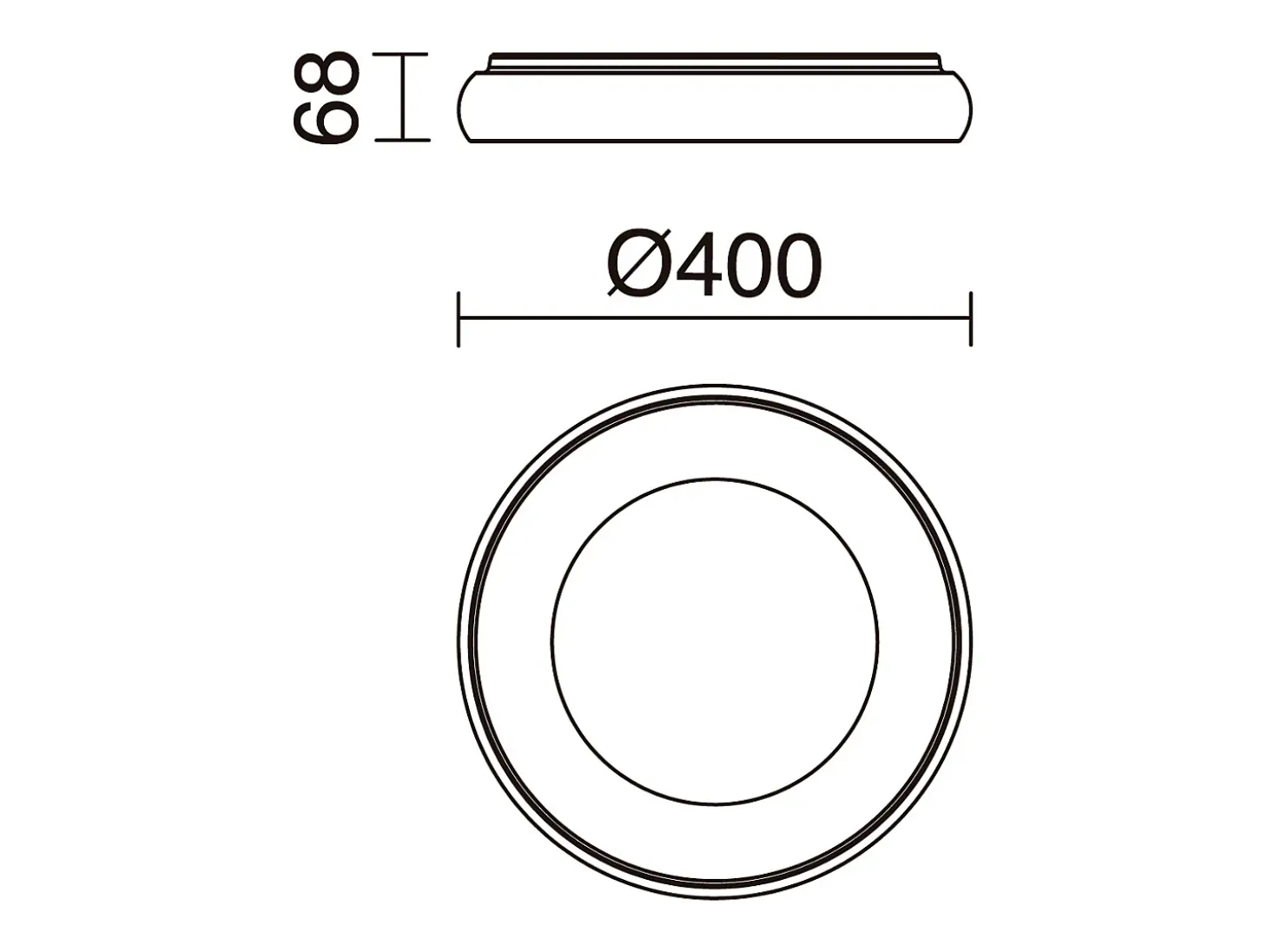 Lámapra de techo FRED estilo moderno - D. 40 cm - circular - LED SMD 35W - 2940Y 3K - 120º Y 125º - IP40 - aluminio y policarbonato opal - negro