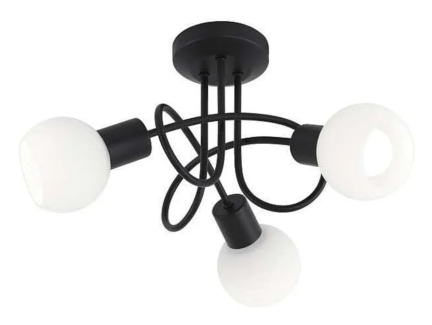 Lámpara a techo 3 luces Vera negro mate, 24cm(alto) 30cm(ancho) 30cm(largo)