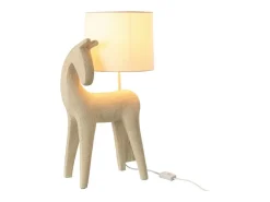Lámpara caballo de resina beige 32x23.5x56 cm