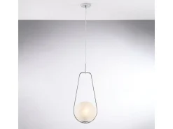 Lámpara colgante Afrodita en hierro cromado 1 luz con esfera dm.20 159 Ø24 BL286-S1-CR