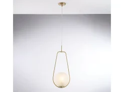 Lámpara colgante Afrodita en hierro bronceado 1 luz con esfera dm.20 159 Ø24 BL286-S1-BRZ