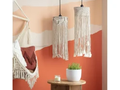 Lámpara Colgante Algodón Macramé Nanti Blanco Roto