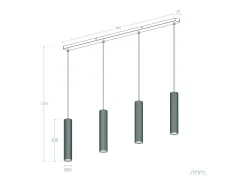 Lámpara Colgante Aluminio Aritz 4 Focos Blanco