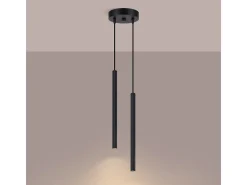 Lámpara colgante Arche moderno de acero - 2 fuentes luminosas - L.15 x A.118 cm - negro