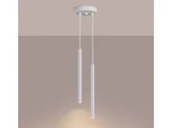 Lámpara colgante Arche moderno de acero - 2 fuentes luminosas - L.15 x A.118 cm - blanco