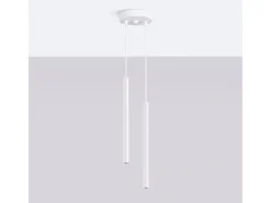 Lámpara colgante Arche moderno de acero - 2 fuentes luminosas - L.15 x A.118 cm - blanco