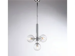 Lámpara colgante Armonia en hierro cromado pulido 4 luces 110 Ø32 BL285-4-CR