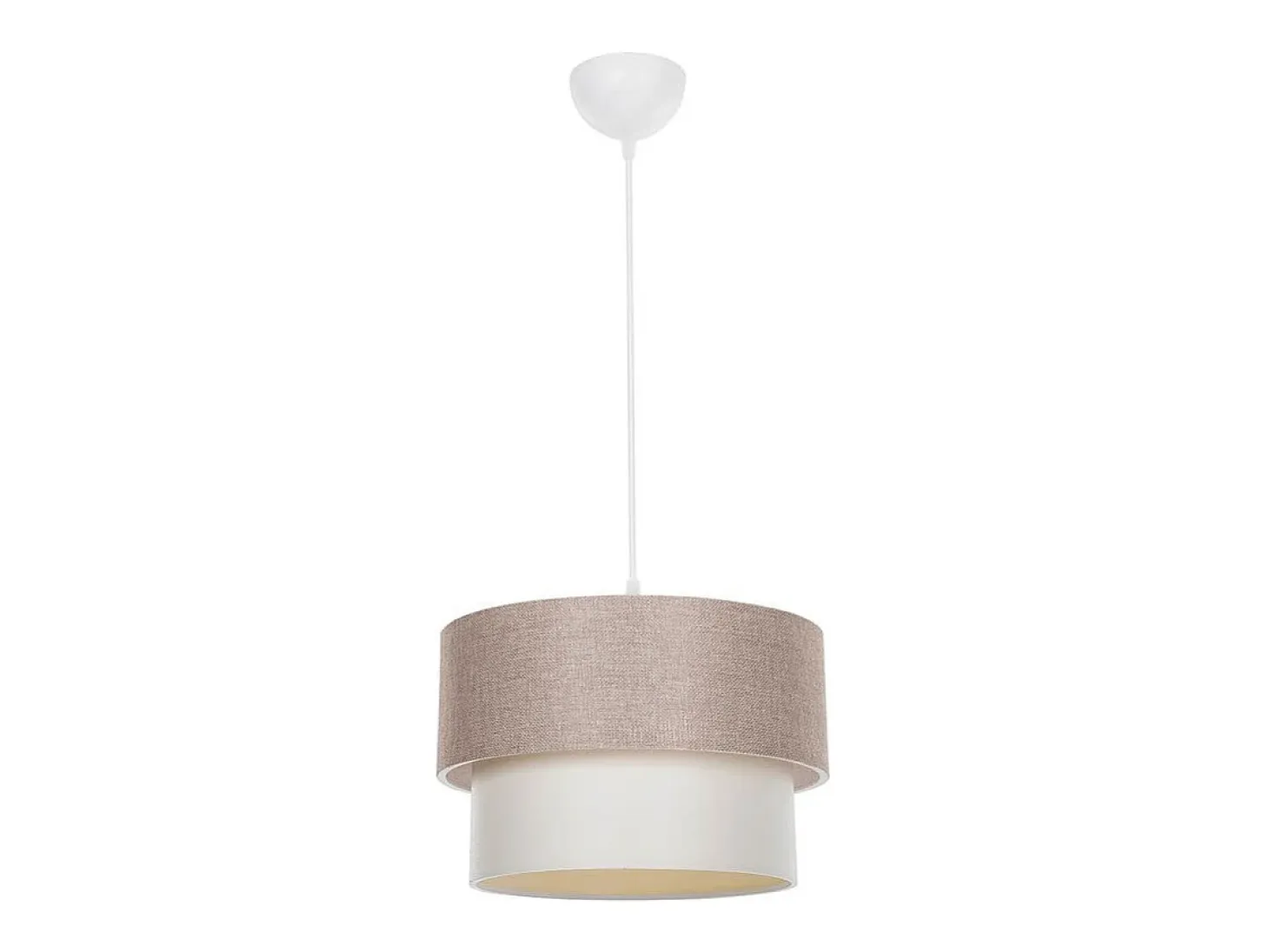 Lámpara Colgante Beige E27 D30x72cm Con Tejido PVC