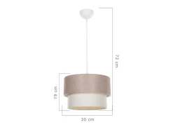 Lámpara Colgante Beige E27 D30x72cm Con Tejido PVC