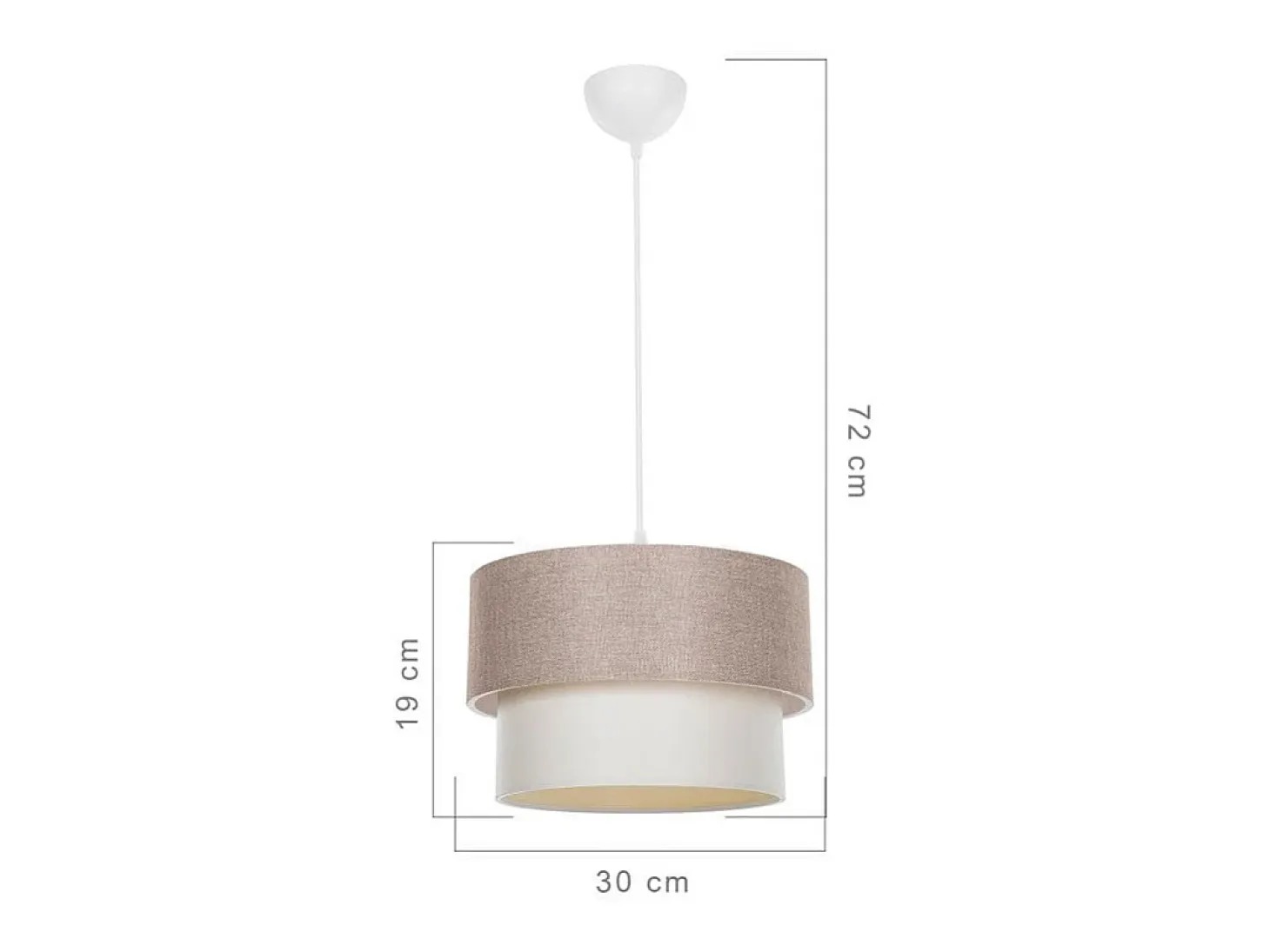 Lámpara Colgante Beige E27 D30x72cm Con Tejido PVC