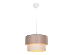 Lámpara Colgante Beige E27 D30x72cm Con Tejido PVC